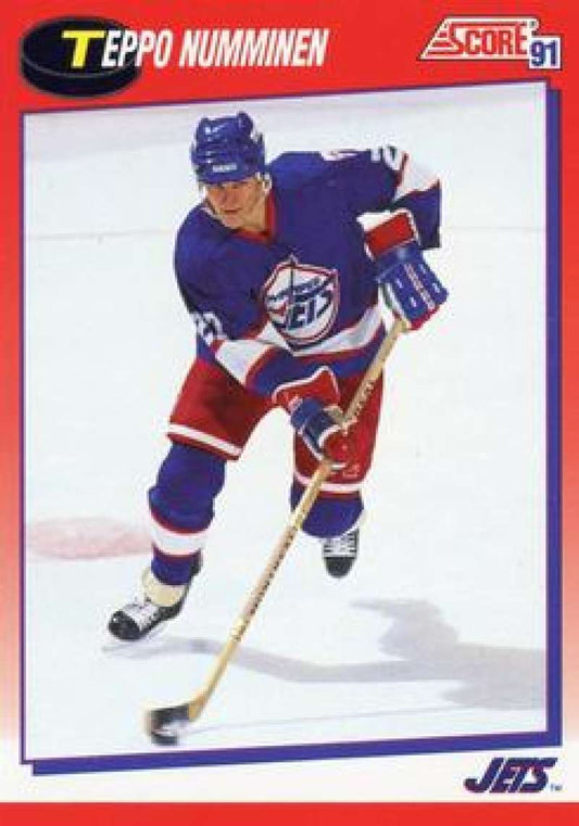 1991-92 Score Canadian Bilingual #101 Teppo Numminen  Winnipeg Jets  Image 1