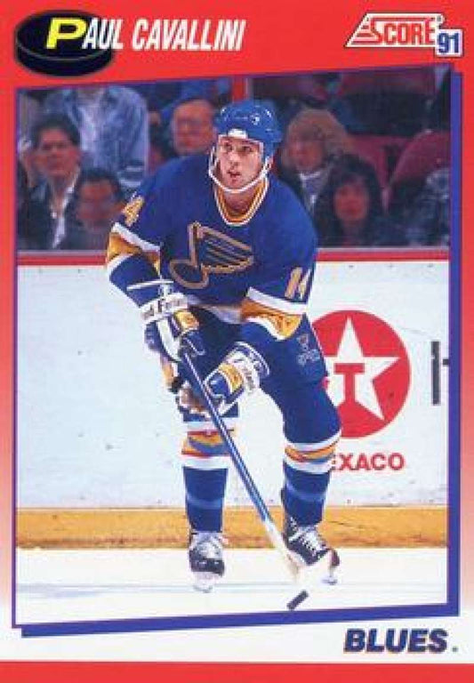 1991-92 Score Canadian Bilingual #107 Paul Cavallini  St. Louis Blues  Image 1