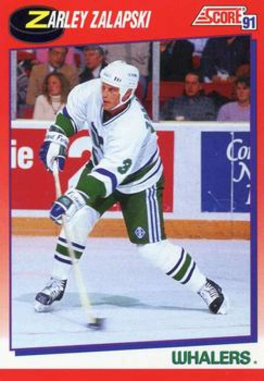 1991-92 Score Canadian Bilingual #111 Zarley Zalapski  Edmonton Oilers  Image 1