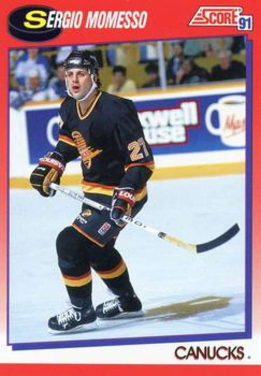 1991-92 Score Canadian Bilingual #121 Sergio Momesso  Vancouver Canucks  Image 1