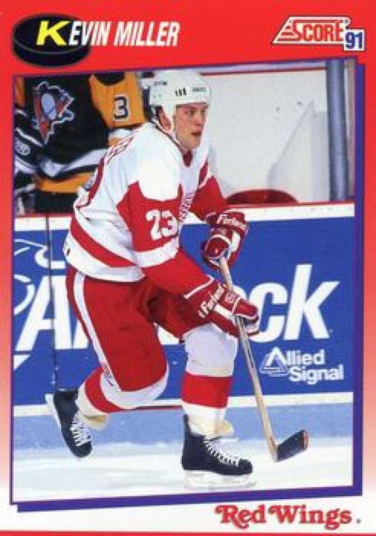 1991-92 Score Canadian Bilingual #126 Kevin Miller  Detroit Red Wings  Image 1