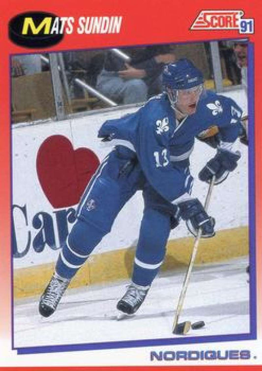 1991-92 Score Canadian Bilingual #130 Mats Sundin  Quebec Nordiques  Image 1