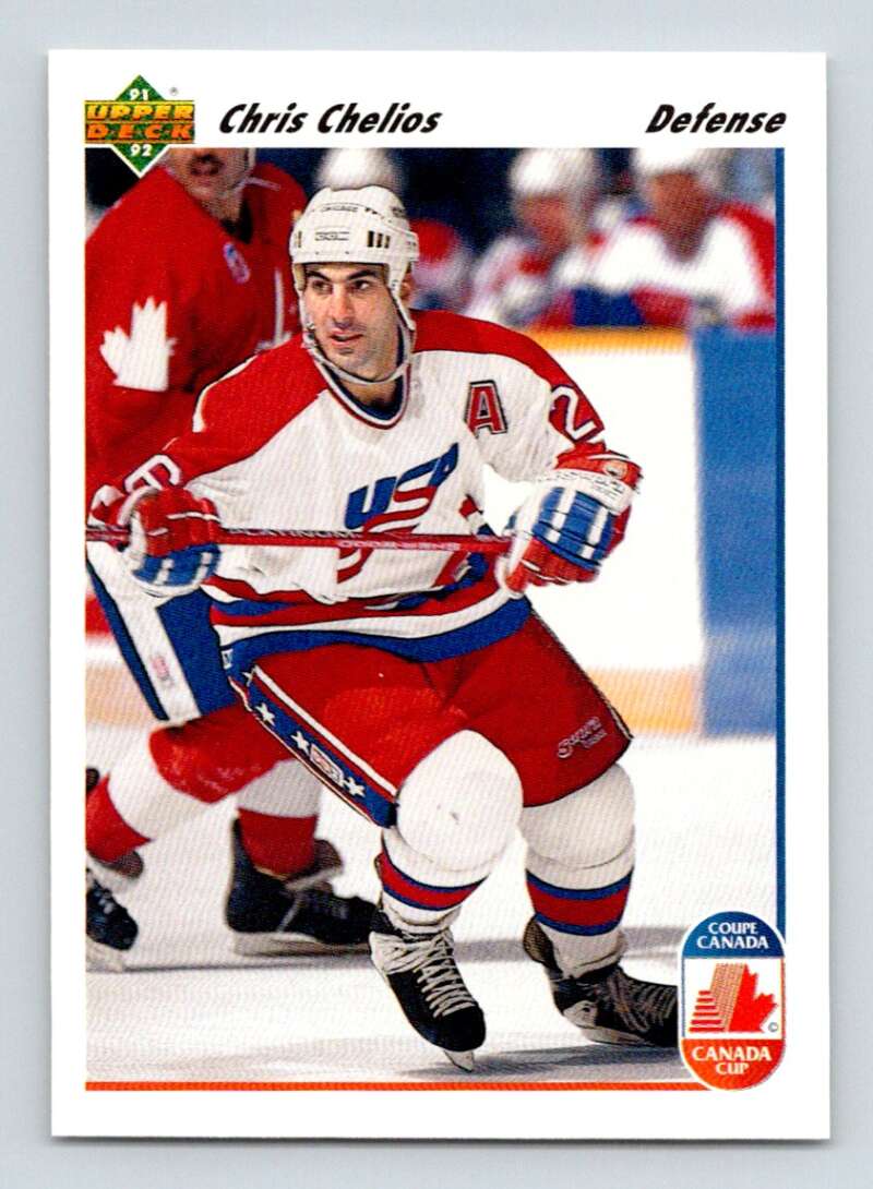 1991-92 Upper Deck #37 Chris Chelios  Chicago Blackhawks  Image 1