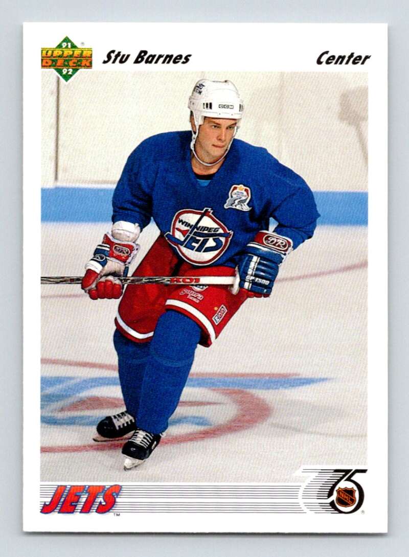 1991-92 Upper Deck #53 Stu Barnes  Winnipeg Jets  Image 1