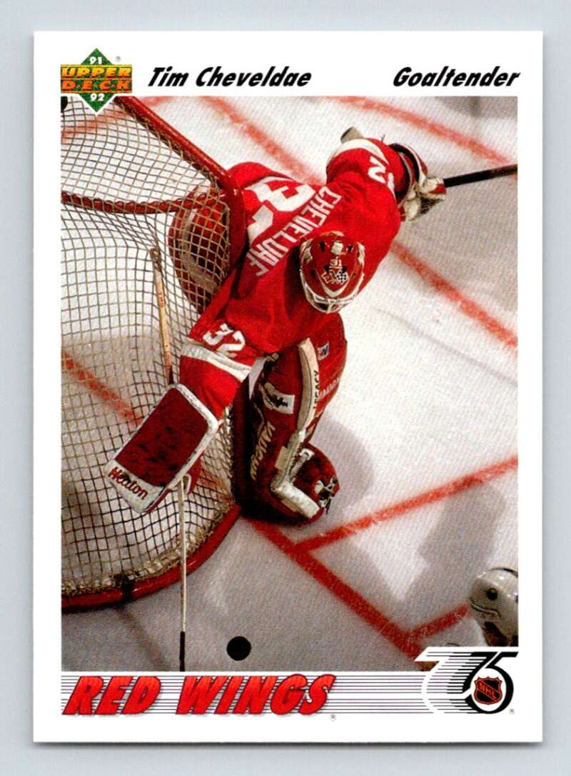 1991-92 Upper Deck #129 Tim Cheveldae  Detroit Red Wings  Image 1