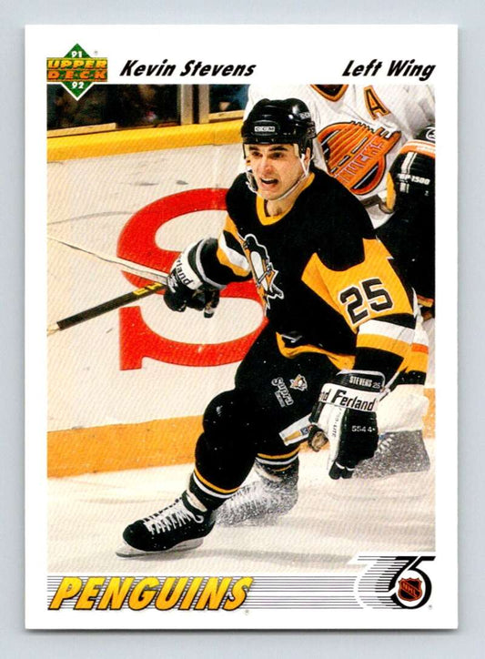 1991-92 Upper Deck #154 Kevin Stevens  Pittsburgh Penguins  Image 1
