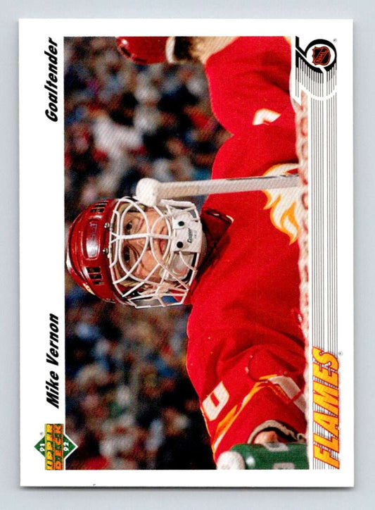 1991-92 Upper Deck #163 Mike Vernon  Calgary Flames  Image 1