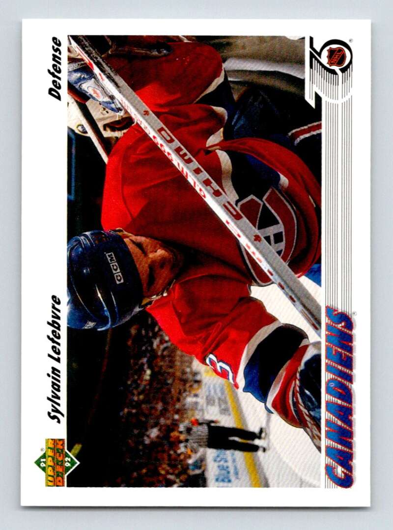 1991-92 Upper Deck #171 Sylvain Lefebvre  Montreal Canadiens  Image 1