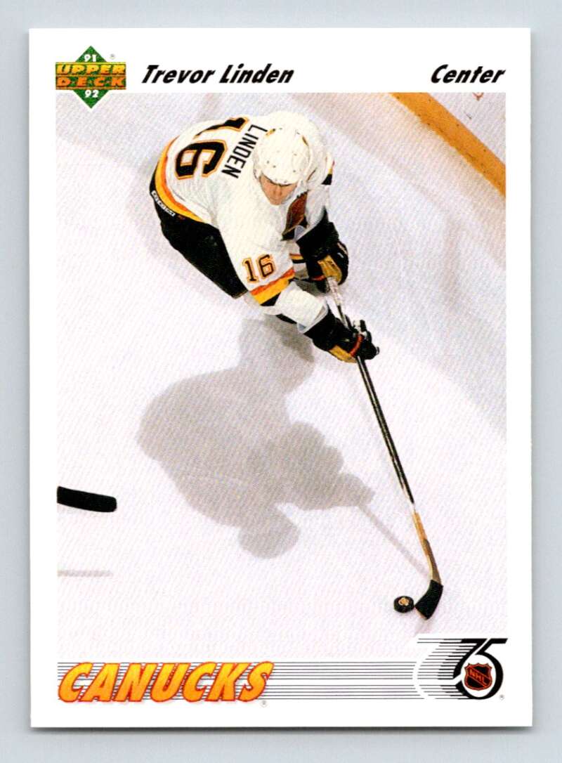 1991-92 Upper Deck #174 Trevor Linden  Vancouver Canucks  Image 1