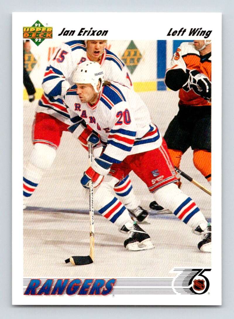 1991-92 Upper Deck #178 Jan Erixon  New York Rangers  Image 1