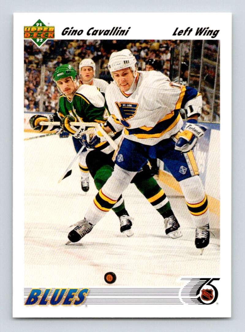 1991-92 Upper Deck #187 Gino Cavallini  St. Louis Blues  Image 1