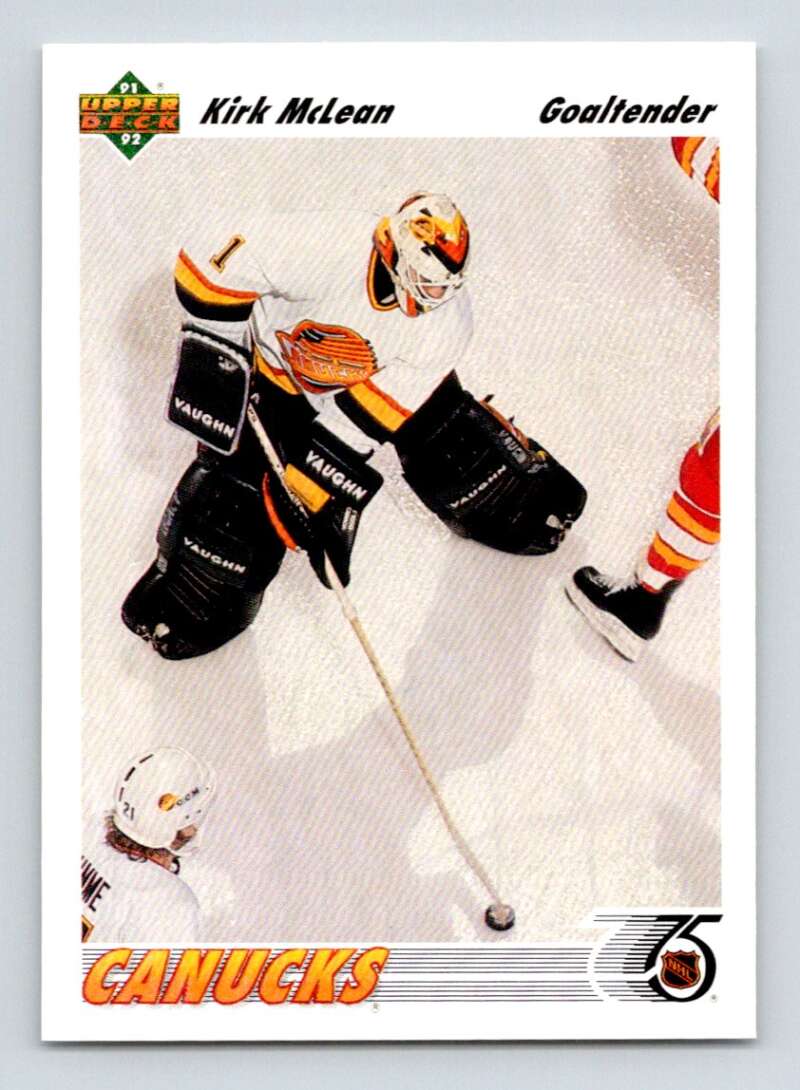 1991-92 Upper Deck #191 Kirk McLean  Vancouver Canucks  Image 1
