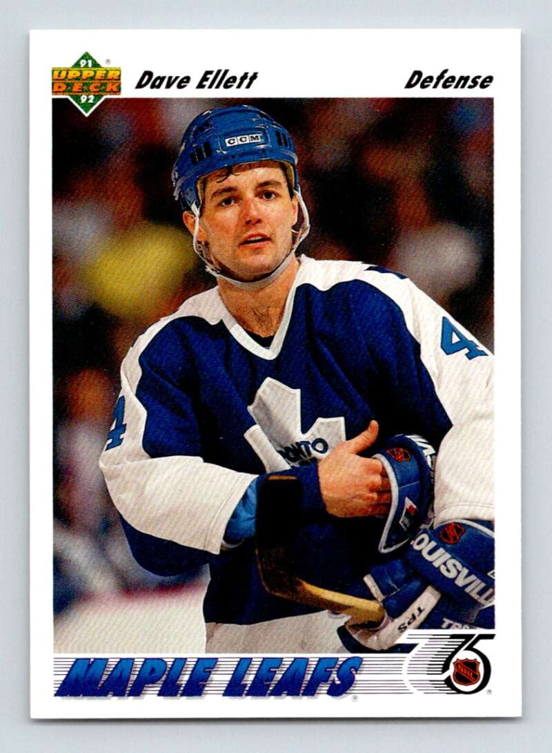 1991-92 Upper Deck #196 Dave Ellett  Toronto Maple Leafs  Image 1