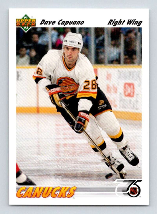 1991-92 Upper Deck #202 Dave Capuano  Vancouver Canucks  Image 1