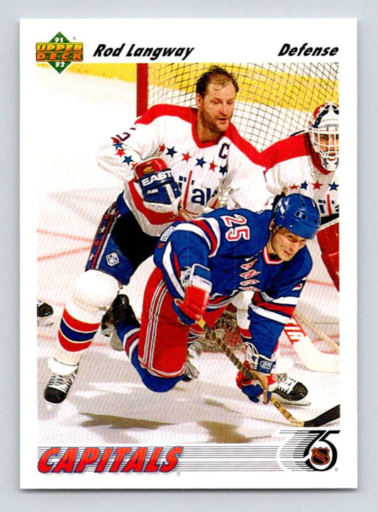 1991-92 Upper Deck #314 Rod Langway  Washington Capitals  Image 1