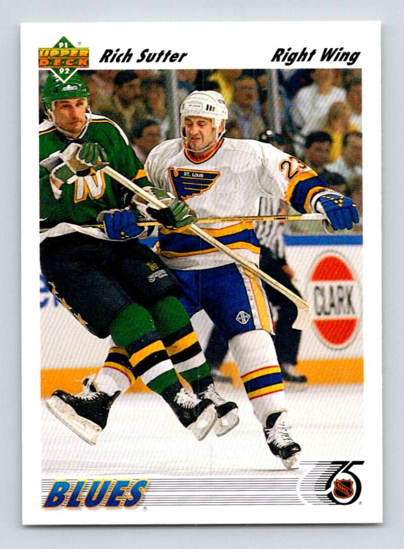 1991-92 Upper Deck #317 Rich Sutter  St. Louis Blues  Image 1