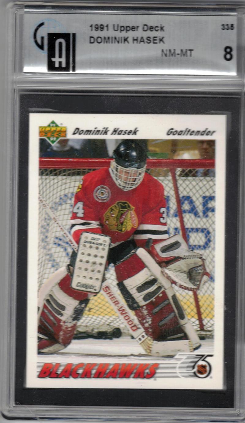 1991-92 Upper Deck #335 Dominik Hasek  RC Rookie Chicago Blackhawks  Image 1