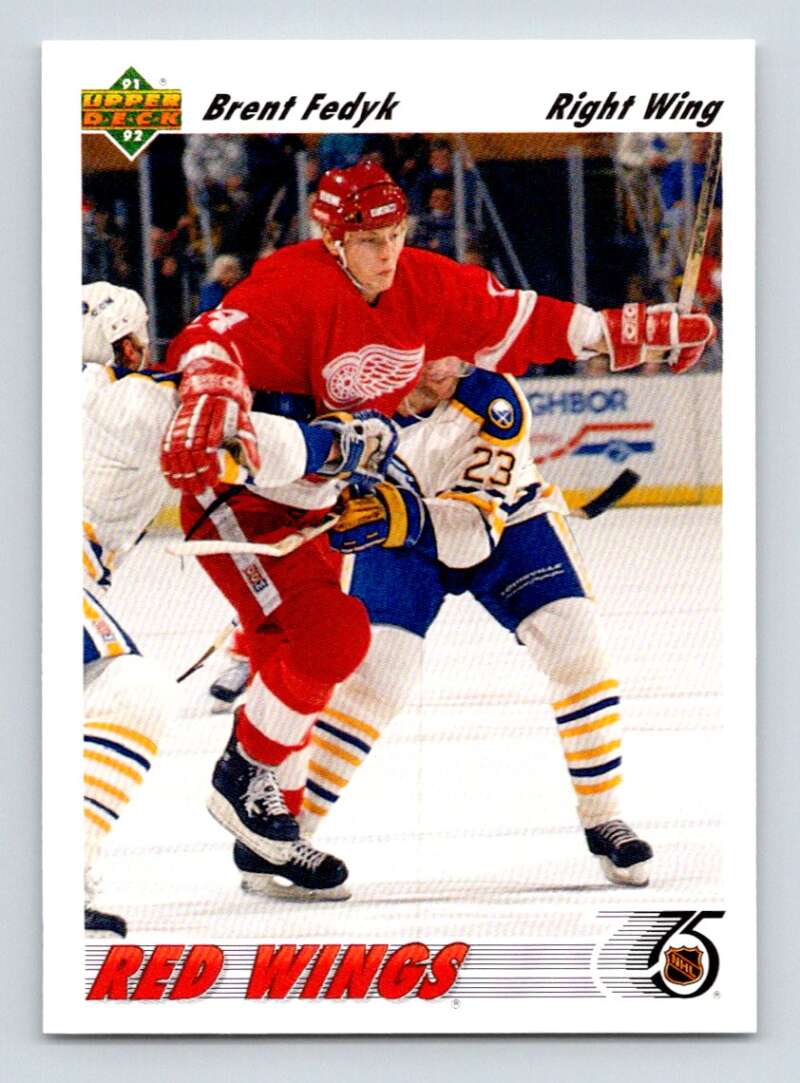 1991-92 Upper Deck #373 Brent Fedyk  Detroit Red Wings  Image 1