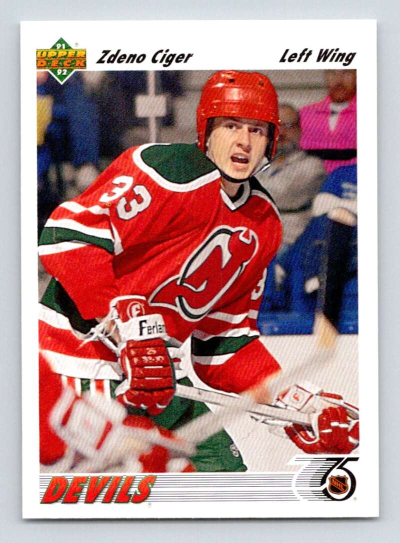 1991-92 Upper Deck #385 Zdeno Ciger  New Jersey Devils  Image 1