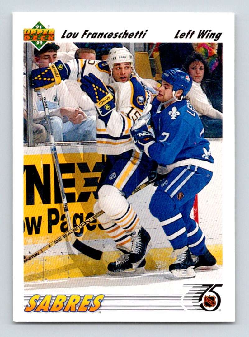 1991-92 Upper Deck #399 Lou Franceschetti  Buffalo Sabres  Image 1