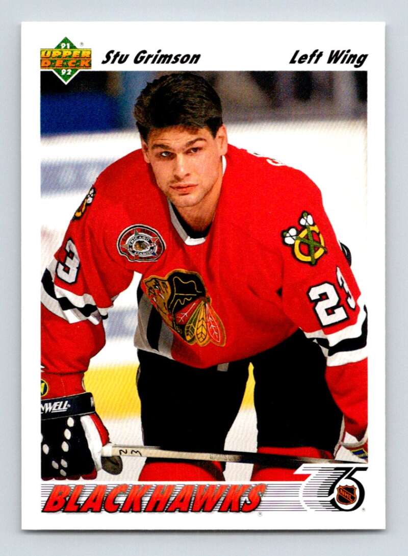 1991-92 Upper Deck #416 Stu Grimson  RC Rookie  Image 1