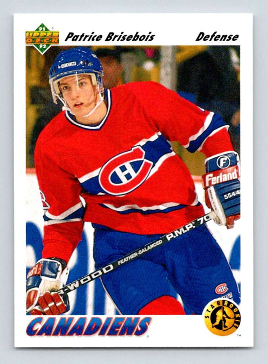 1991-92 Upper Deck #442 Patrice Brisebois  Montreal Canadiens  Image 1