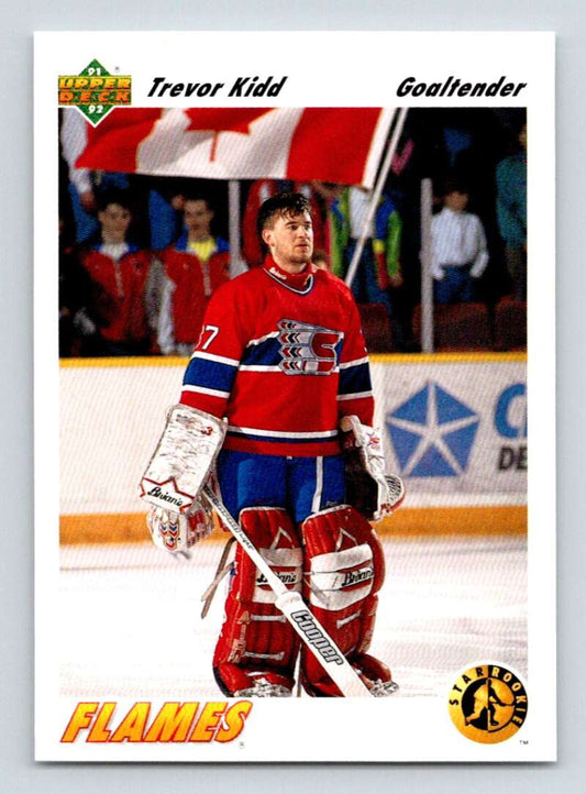 1991-92 Upper Deck #449 Trevor Kidd SR  RC Rookie Calgary Flames  Image 1