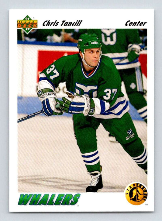 1991-92 Upper Deck #455 Chris Tancill  RC Rookie Hartford Whalers  Image 1
