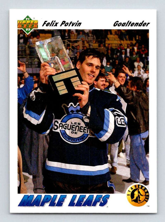 1991-92 Upper Deck #460 Felix Potvin SR  RC Rookie Toronto Maple Leafs  Image 1