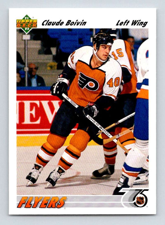 1991-92 Upper Deck #475 Claude Boivin  RC Rookie Philadelphia Flyers  Image 1