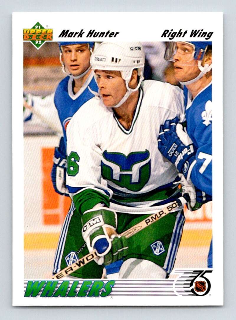 1991-92 Upper Deck #479 Mark Hunter  Hartford Whalers  Image 1