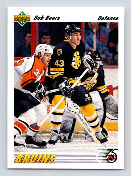 1991-92 Upper Deck #490 Bob Beers  Boston Bruins  Image 1