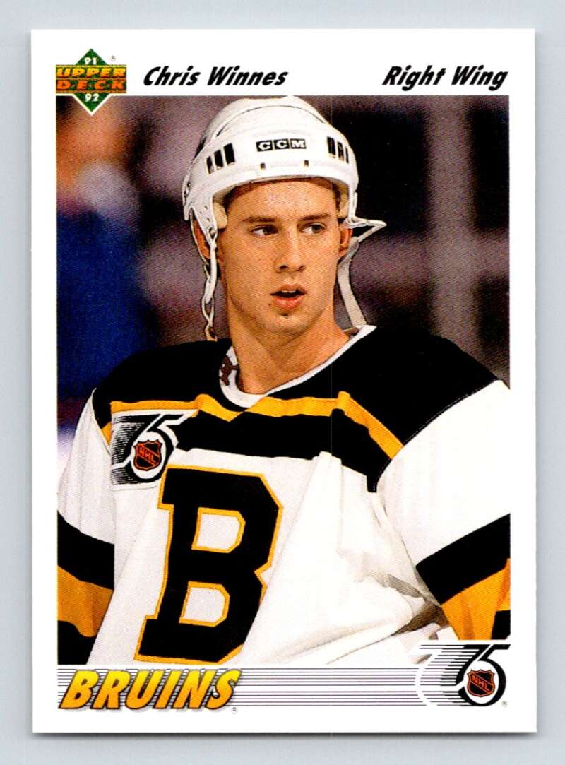 1991-92 Upper Deck #514 Chris Winnes  RC Rookie Boston Bruins  Image 1