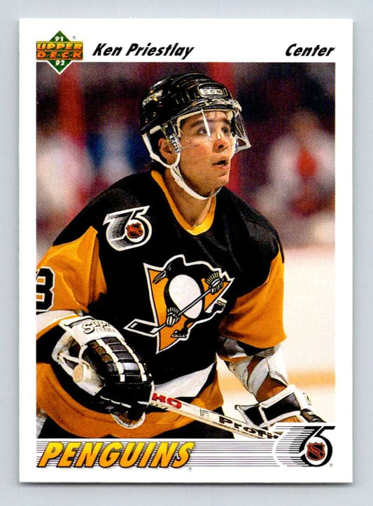 1991-92 Upper Deck #525 Ken Priestlay  Pittsburgh Penguins  Image 1