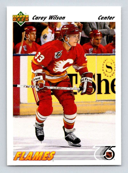 1991-92 Upper Deck #538 Carey Wilson  Calgary Flames  Image 1