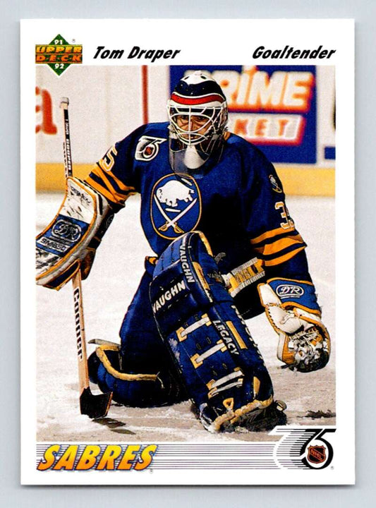 1991-92 Upper Deck #552 Tom Draper  RC Rookie Buffalo Sabres  Image 1