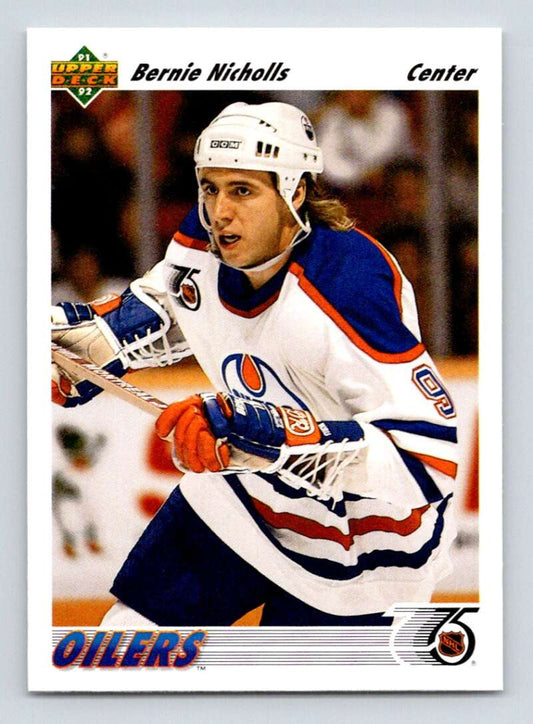 1991-92 Upper Deck #566 Bernie Nicholls  Edmonton Oilers  Image 1