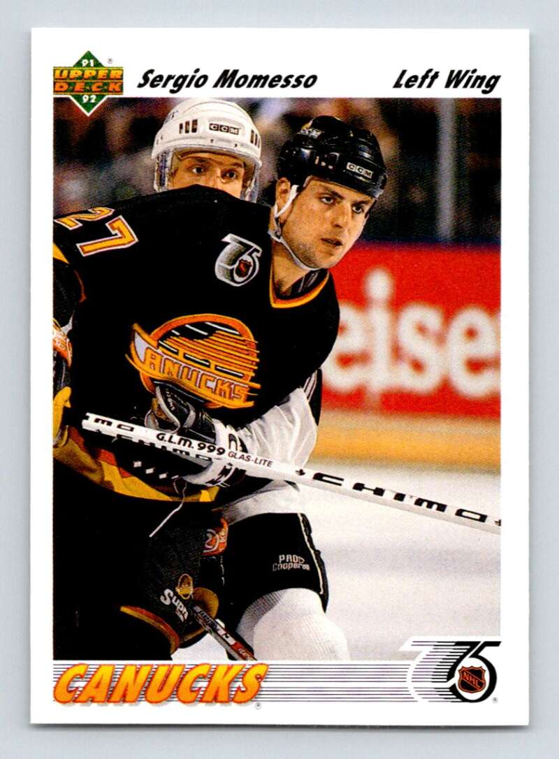 1991-92 Upper Deck #571 Sergio Momesso  Vancouver Canucks  Image 1