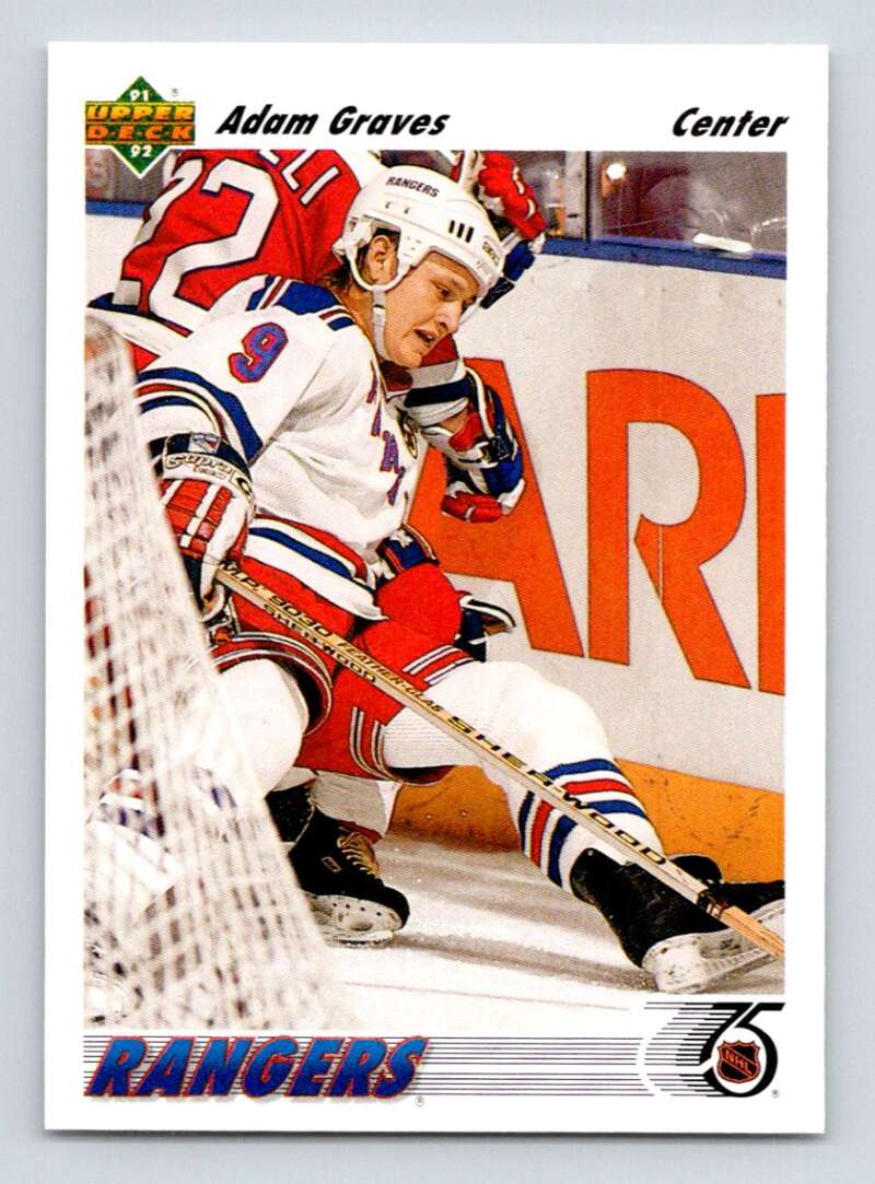 1991-92 Upper Deck #574 Adam Graves  New York Rangers  Image 1