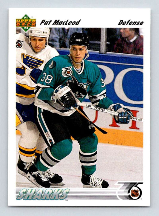 1991-92 Upper Deck #578 Pat MacLeod  RC Rookie San Jose Sharks  Image 1