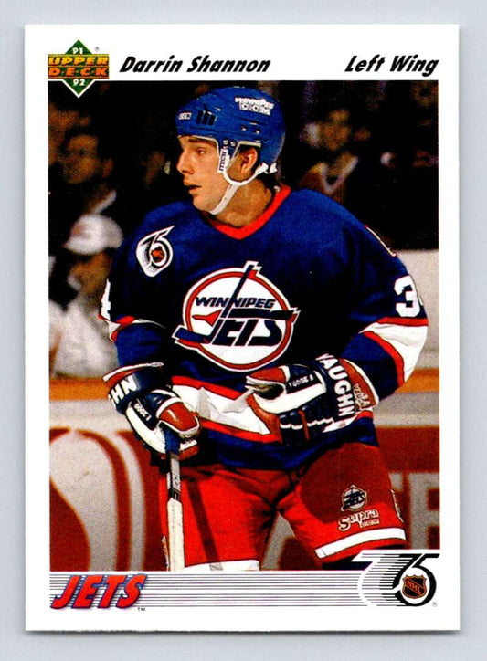 1991-92 Upper Deck #581 Darrin Shannon  Winnipeg Jets  Image 1