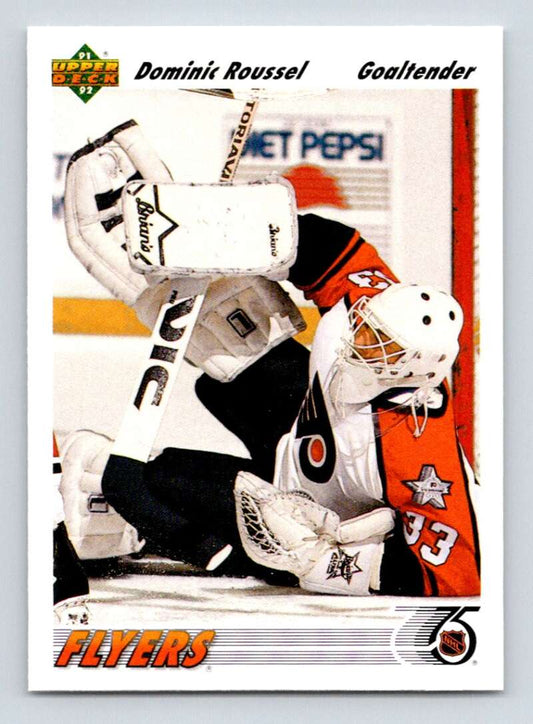 1991-92 Upper Deck #583 Dominic Roussel  RC Rookie Philadelphia Flyers  Image 1
