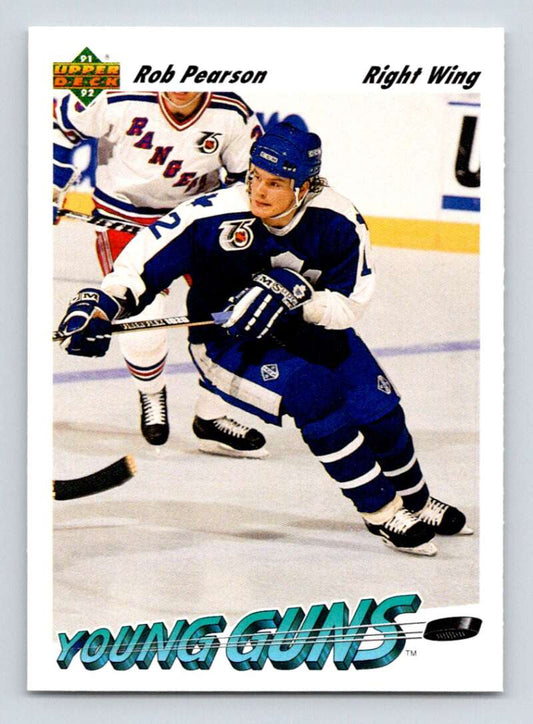1991-92 Upper Deck #598 Rob Pearson  RC Rookie Toronto Maple Leafs  Image 1