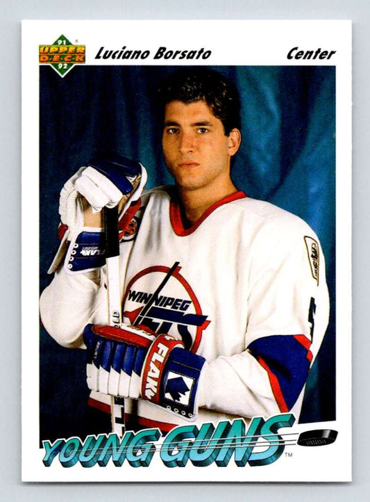 1991-92 Upper Deck #599 Luciano Borsato  RC Rookie Winnipeg Jets  Image 1