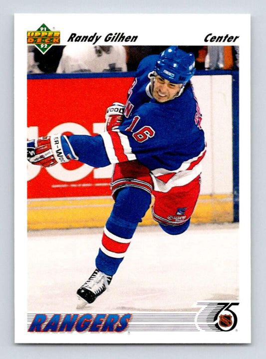 1991-92 Upper Deck #603 Randy Gilhen  New York Rangers  Image 1