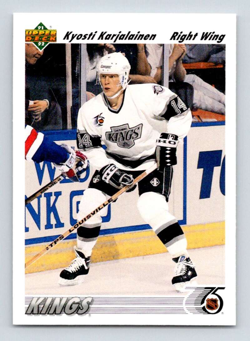 1991-92 Upper Deck #606 Kyosti Karjalainen  RC Rookie Los Angeles Kings  Image 1