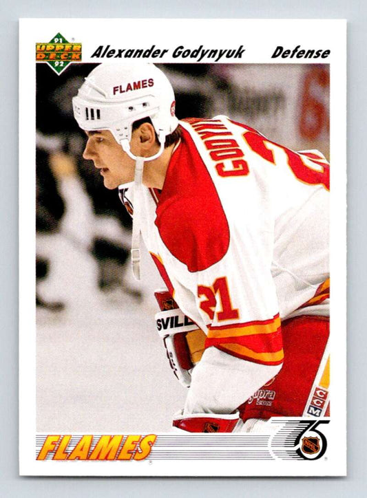 1991-92 Upper Deck #609 Alexander Godynyuk  Calgary Flames  Image 1