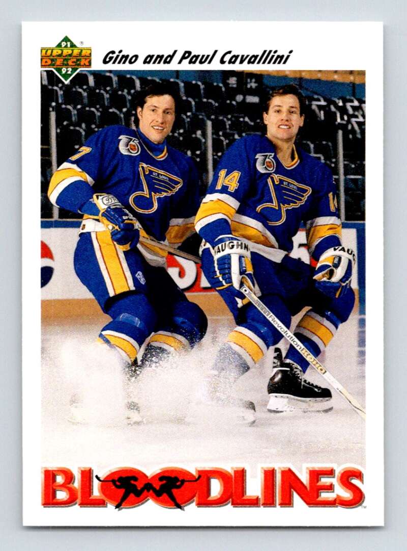 1991-92 Upper Deck #646 Paul Cavallini/Gino Cavallini  St. Louis Blues  Image 1