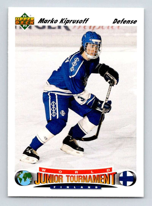 1991-92 Upper Deck #671 Marko Kiprusoff  RC Rookie  Image 1