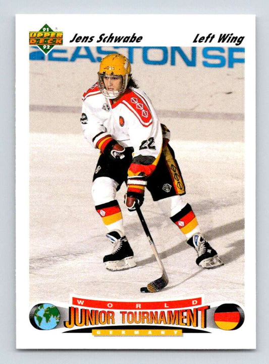 1991-92 Upper Deck #680 Jens Schwabe  RC Rookie  Image 1